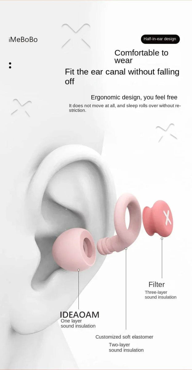 Pair Of Soft Silicone Noise Reduction Sleep Earplugs - Sleep Galleria