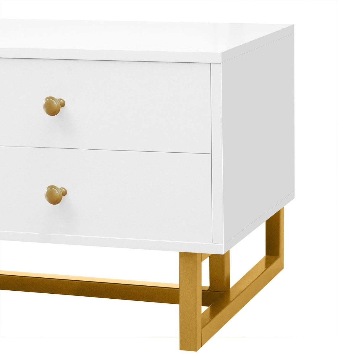 Modern White MDF TV Stand With Storage Cabinet - Sleep Galleria