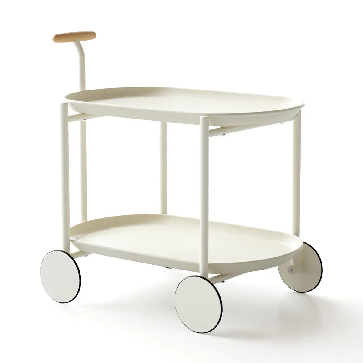 Artsy Ancient White Mobile Kitchen Storage Cart - Omega Lifestyles