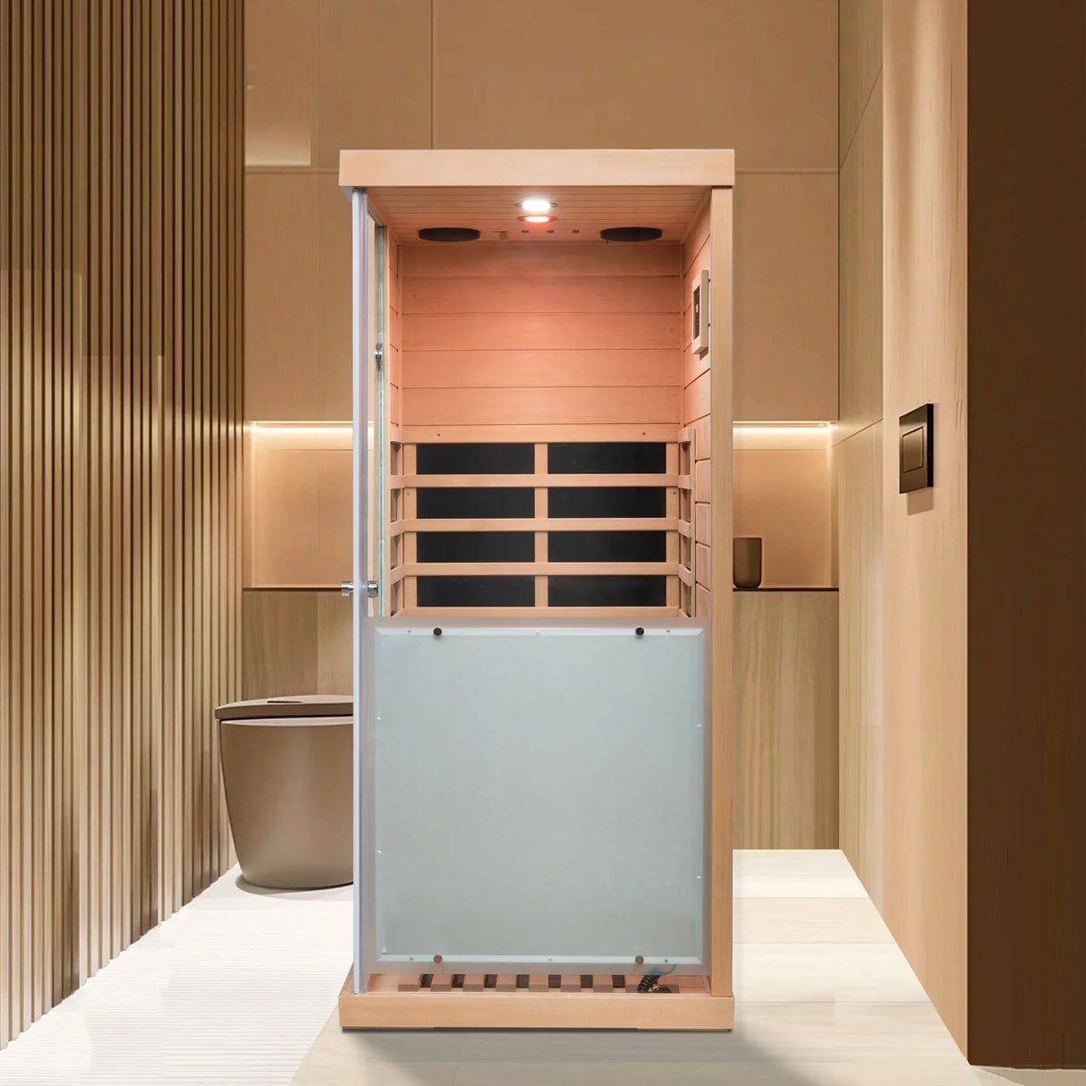 Mini Hemlock Wood Far-Infrared Digital Control Sauna - Omega Lifestyles