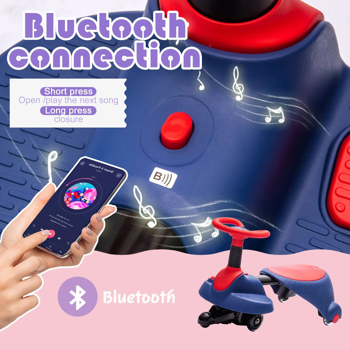 Kids 6V Electric Ride On Car With Bluetooth Wheels - Omega Lifestyles
