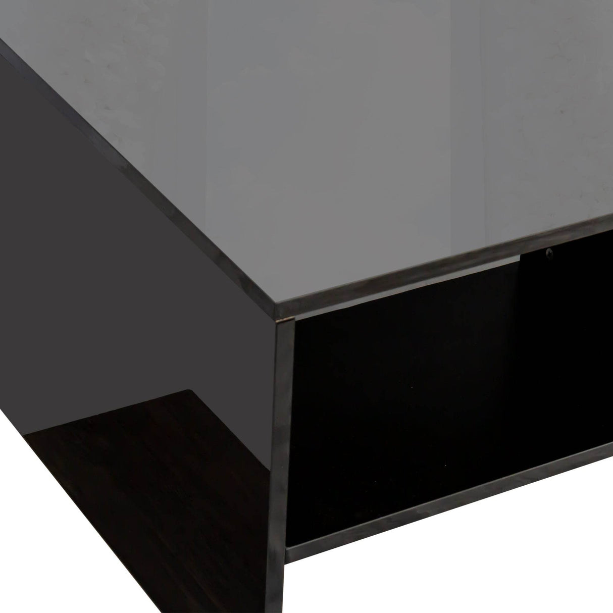Architectural Shape Black Particle Board Coffee Table - Sleep Galleria