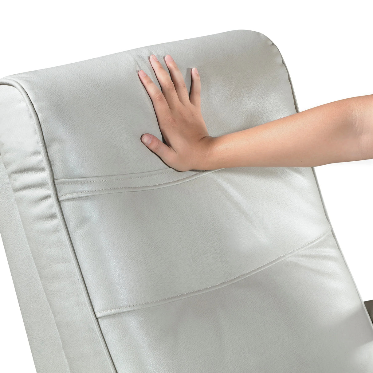 Swivel Gliding Recliner Faux Leather With Solid Rubberwood Arms - Omega Lifestyles