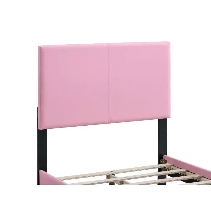 Twin Pink Upholstered Adjustable Headboard Bed Frame - Omega Lifestyles
