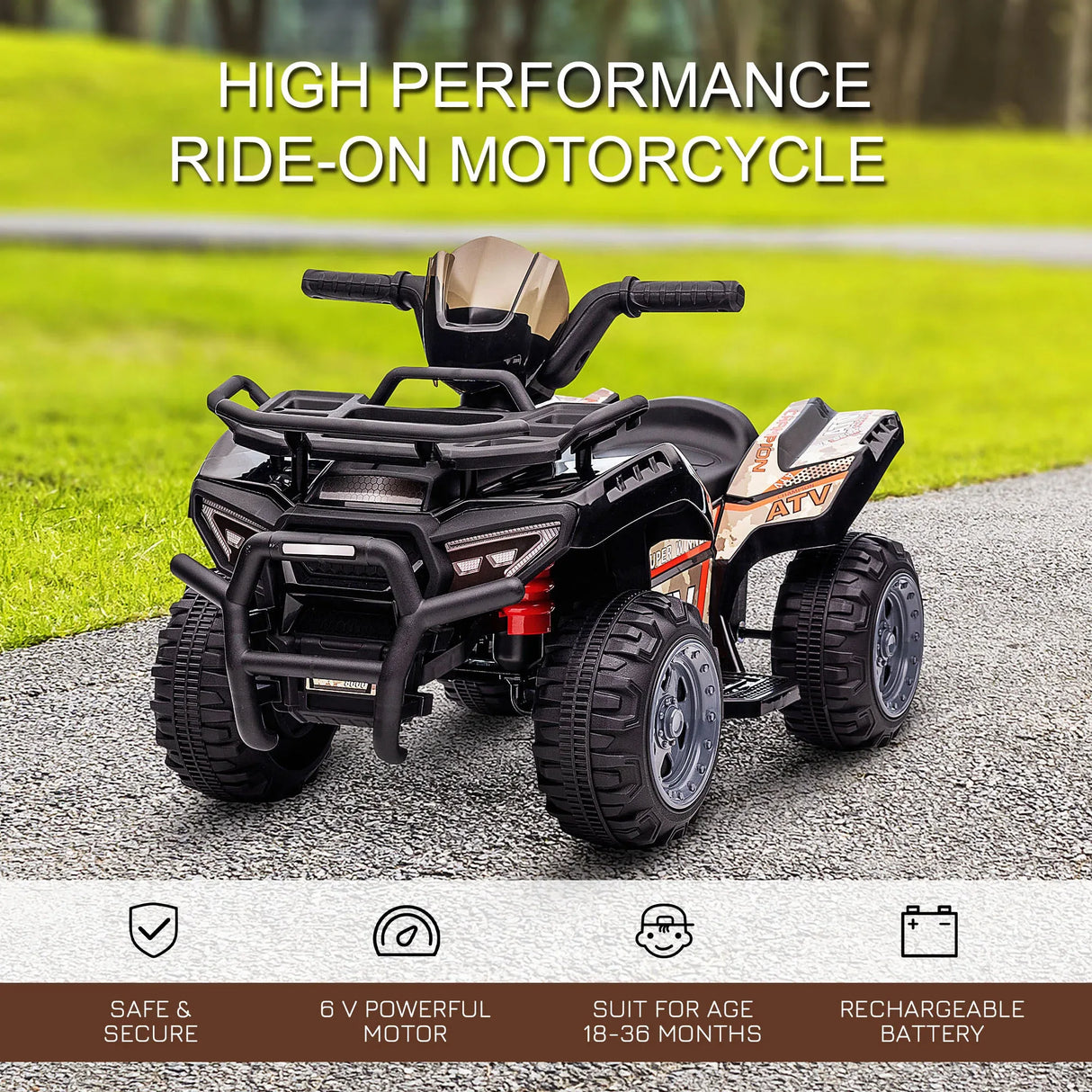 Kids 6V Battery Powered Electric Ride-On Four Wheeler - Omega Lifestyles