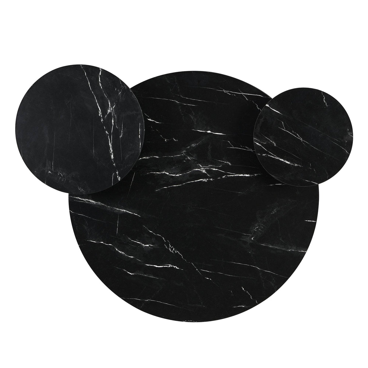 Modern Round Coffee Table With Faux Marble Shelves - Sleep Galleria