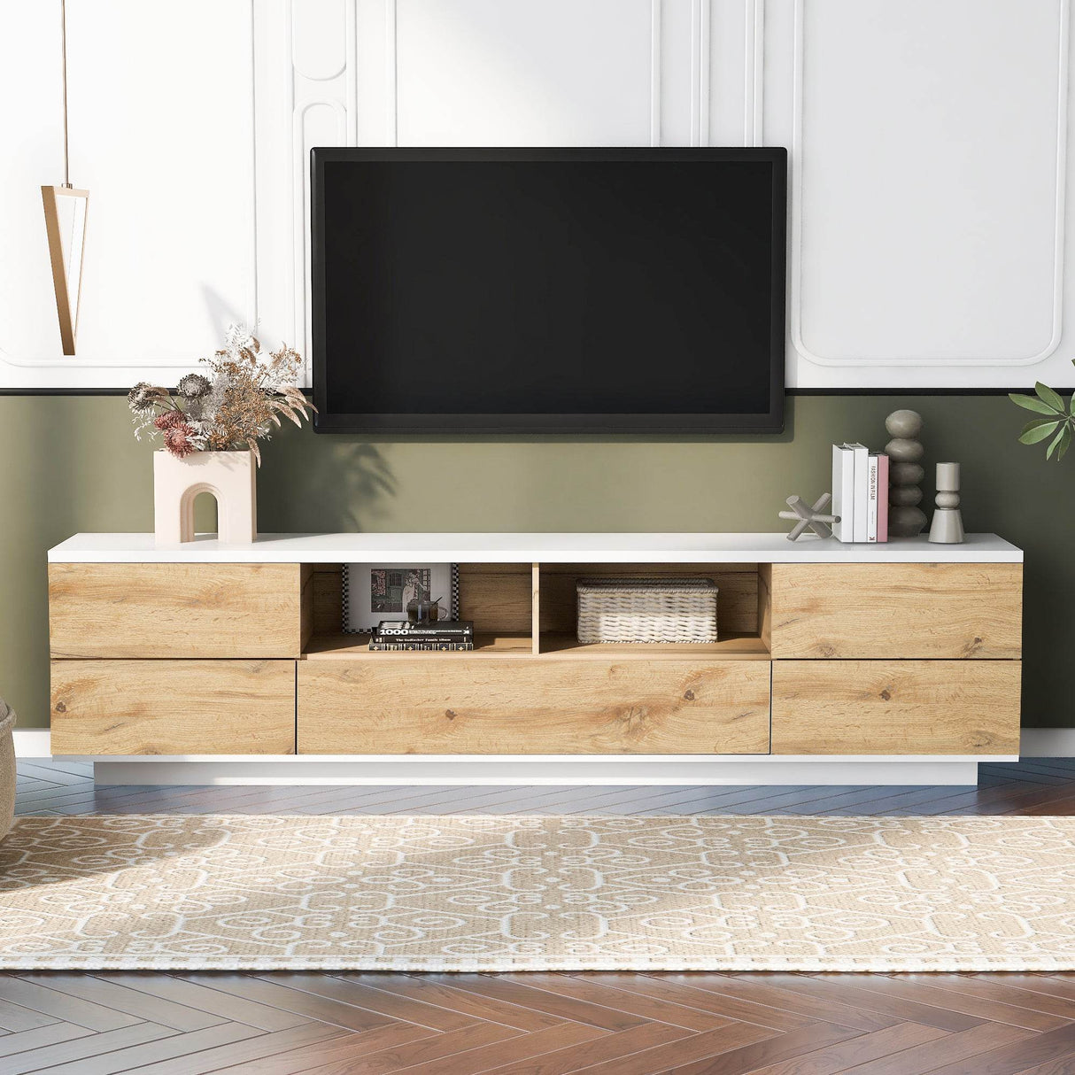 Modern TV Stand With Multi-Functional Storage Cabinet - Sleep Galleria