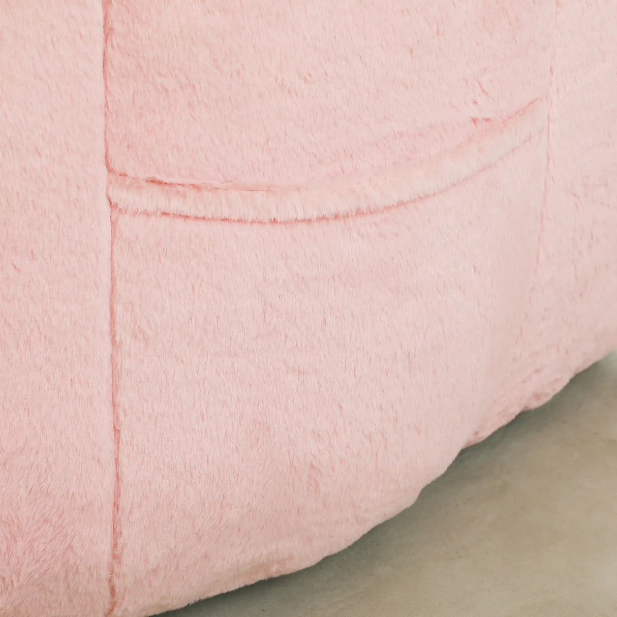 High Density Foam Pink Faux Fur Beanbag Chair - Omega Lifestyles