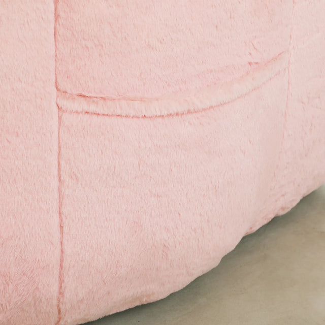 High Density Foam Pink Faux Fur Beanbag Chair - Omega Lifestyles