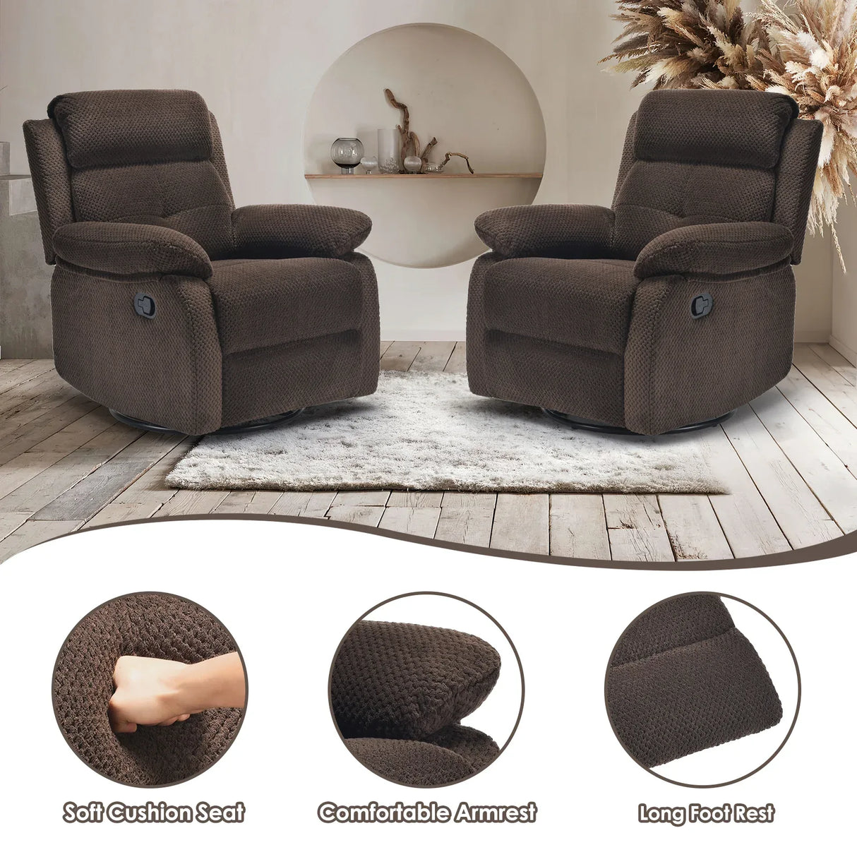 Small Swivel Rocker Recliner Chair For Small Spaces - Omega Lifestyles