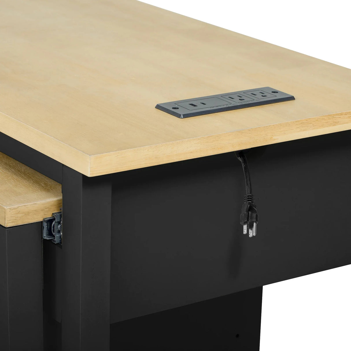 Extendable Rubber Wood Veneer Kitchen Island Cart - Omega Lifestyles