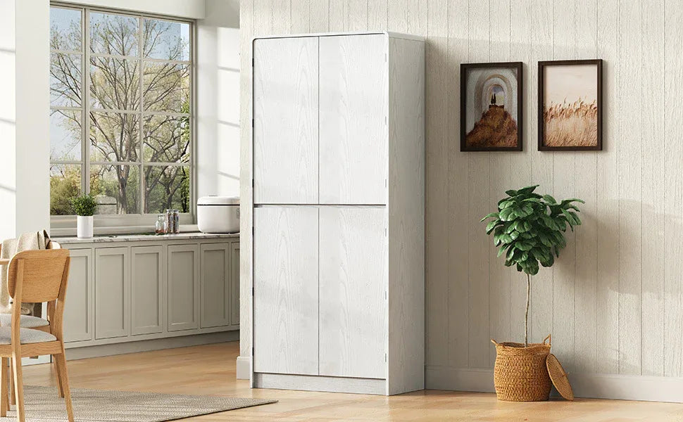 Modern Curved Design Kitchen Pantry Cabinet With Drawer - Omega Lifestyles