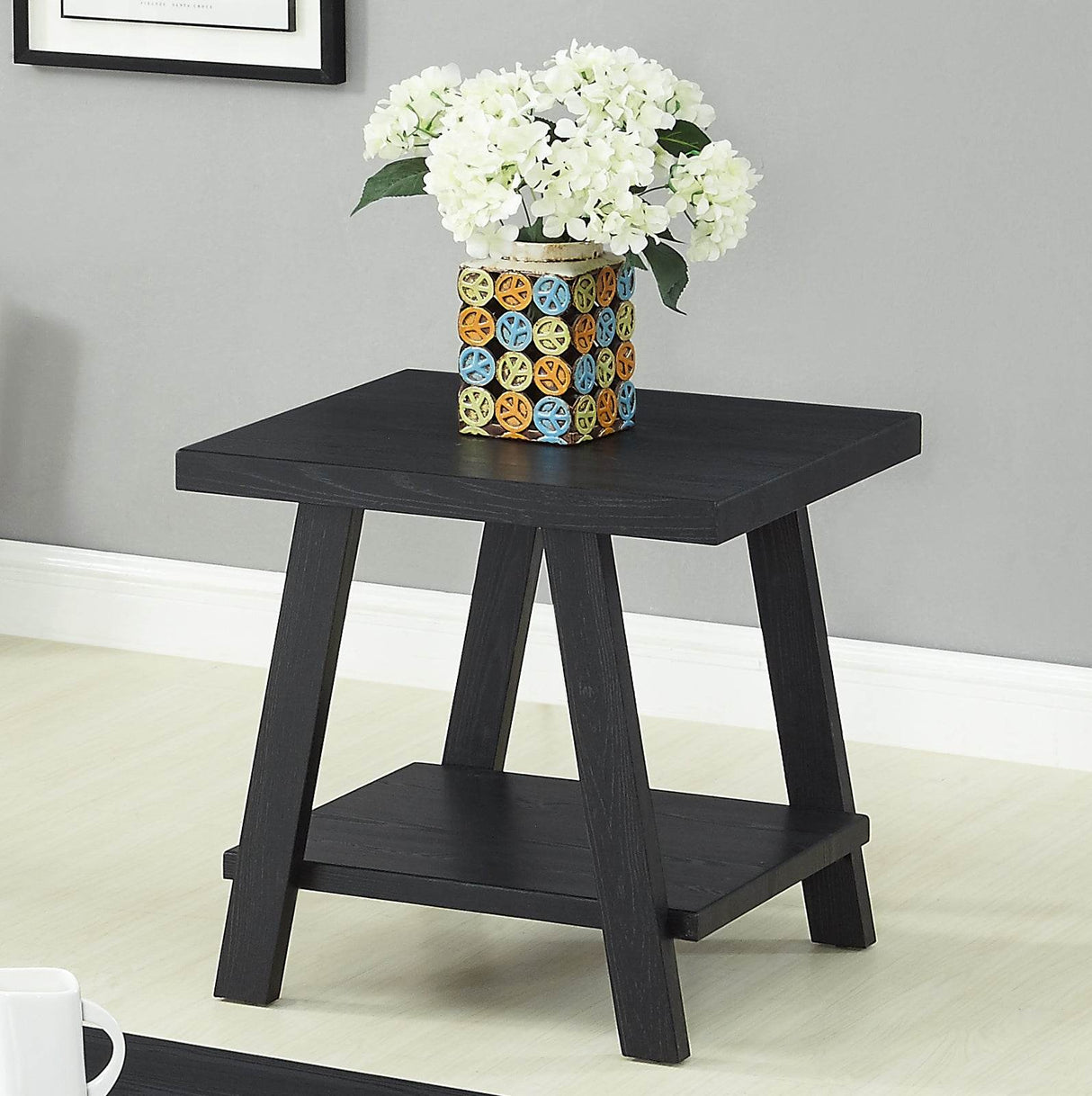 Contemporary Replicated Wood Shelf Coffee And End Table Set - Sleep Galleria