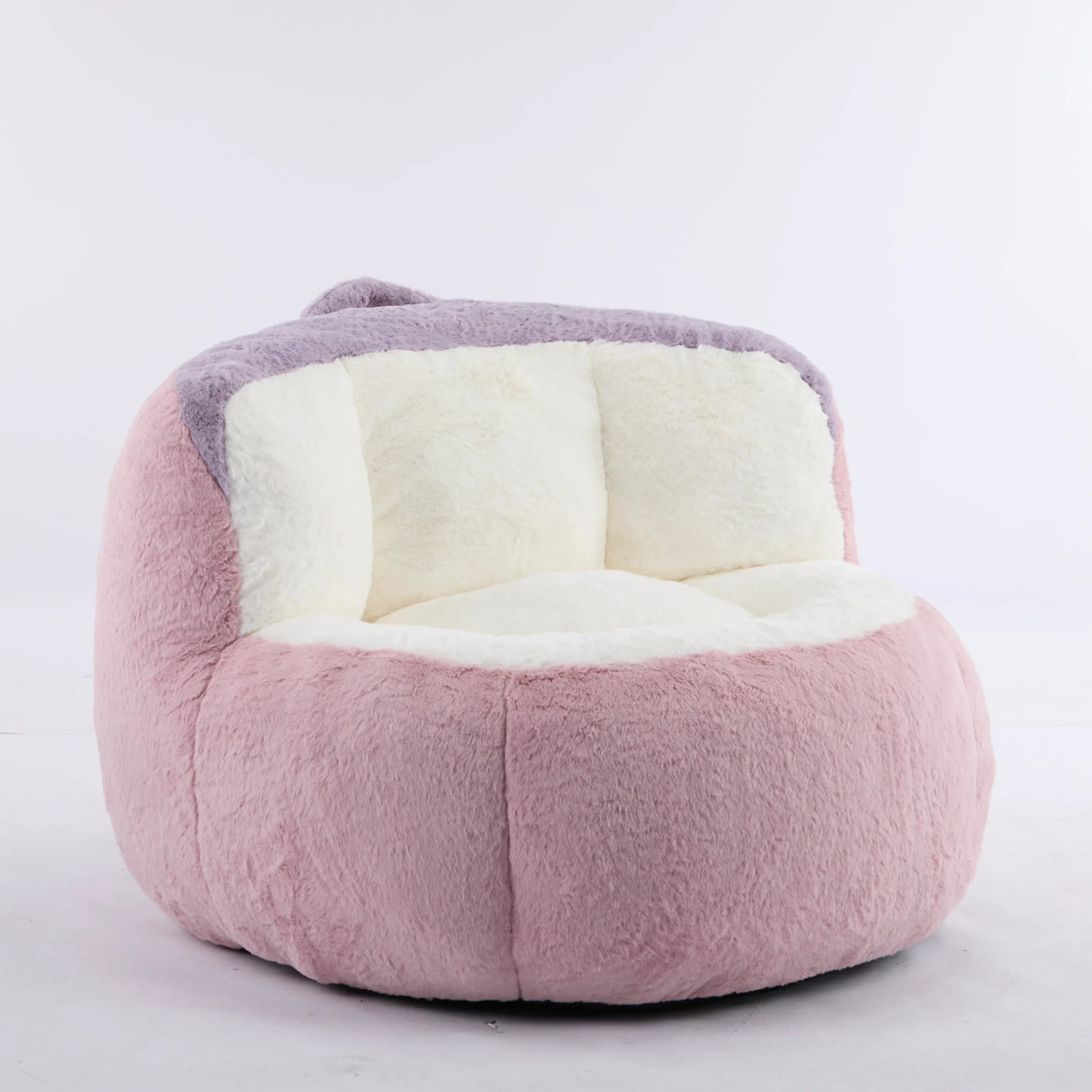 Multicolor Faux Fur Oversized Foam-Filled Bean Bag Chair - Omega Lifestyles