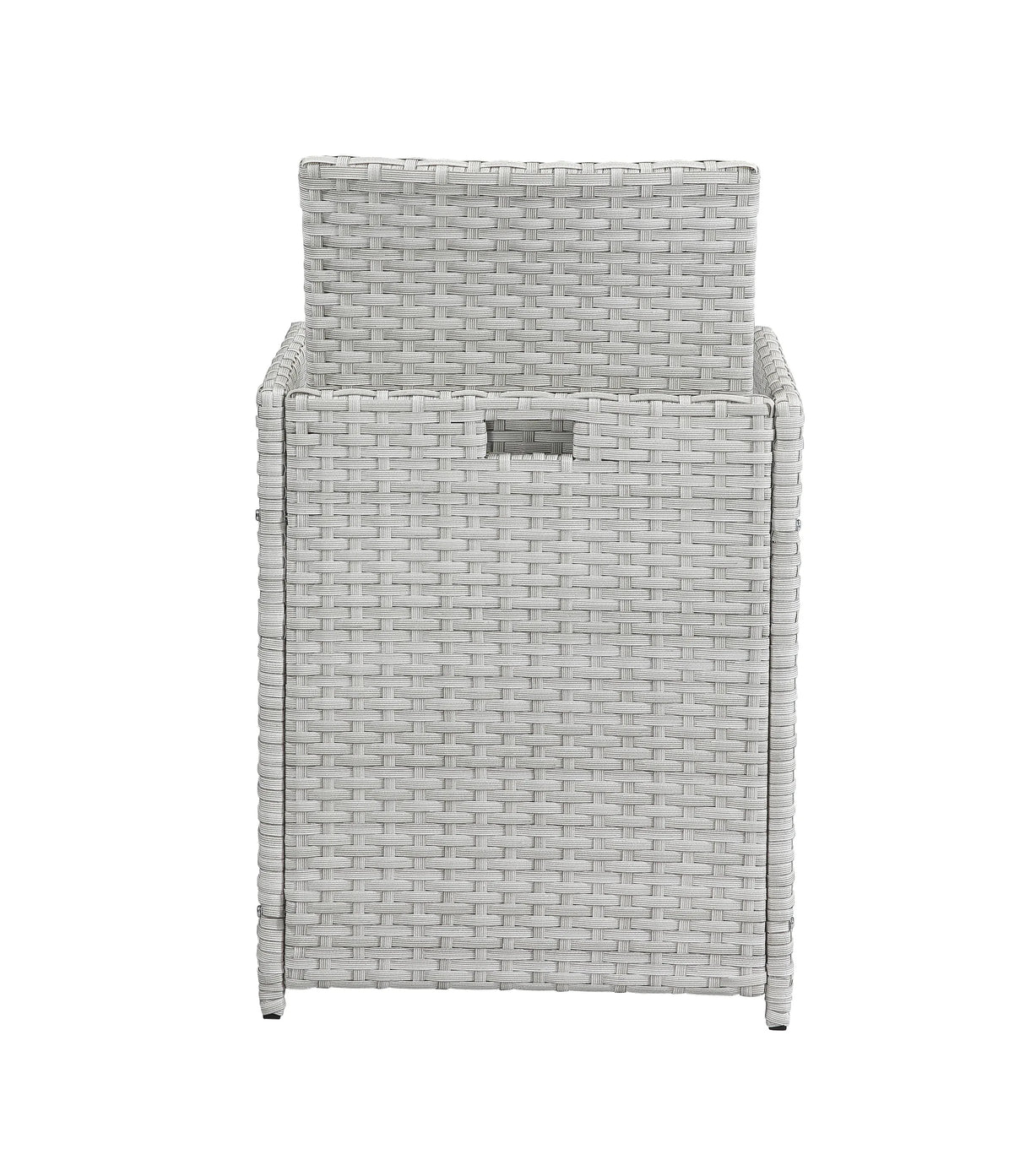 9-Piece Blue Fabric Wicker Outdoor Bistro Dining Set - Omega Lifestyles