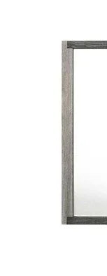 Transitional Gray Synthetic Wood Wall Mirror 50-Inch - Omega Lifestyles