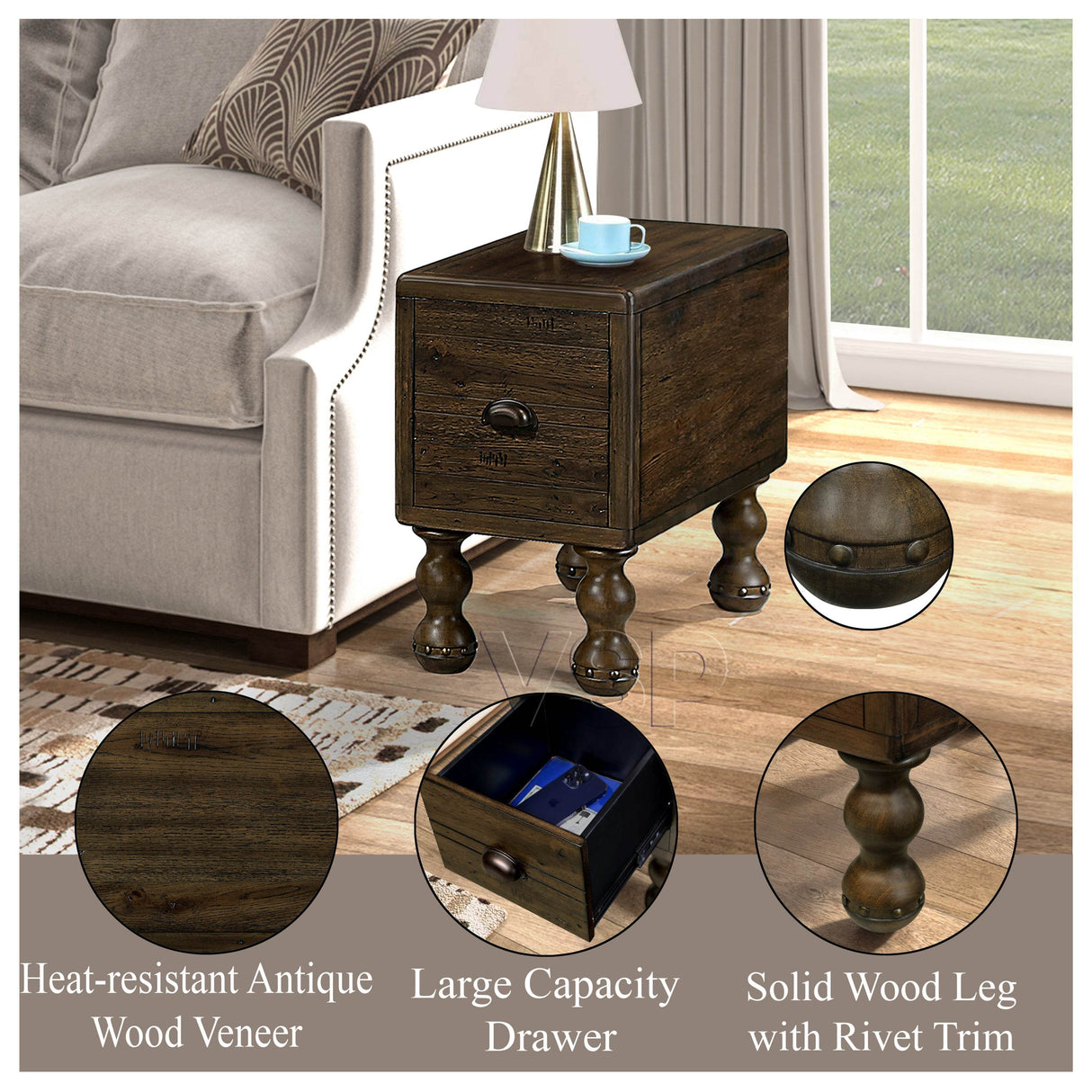 3-Piece Solid Wood Coffee Table And End Tables Set - Sleep Galleria