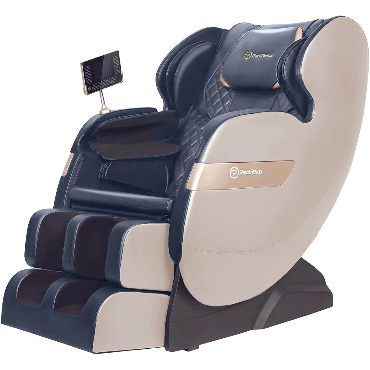 S Track Massage Chair, Full Body Zero Gravity Shiatsu Recliner with Smart Voice Controller, Brown