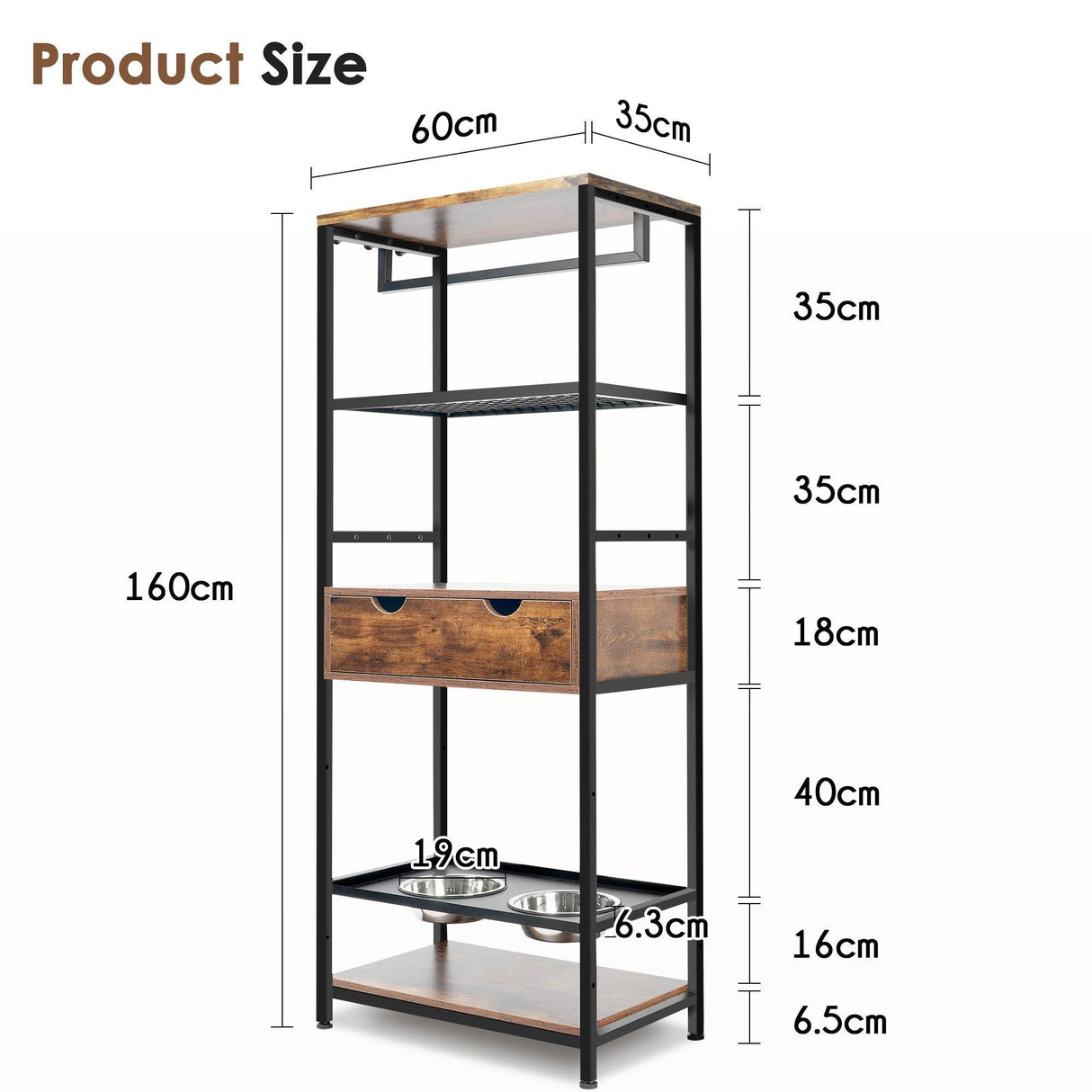 Adjustable Height Raised Dog Feeding Station With Storage - Sleep Galleria