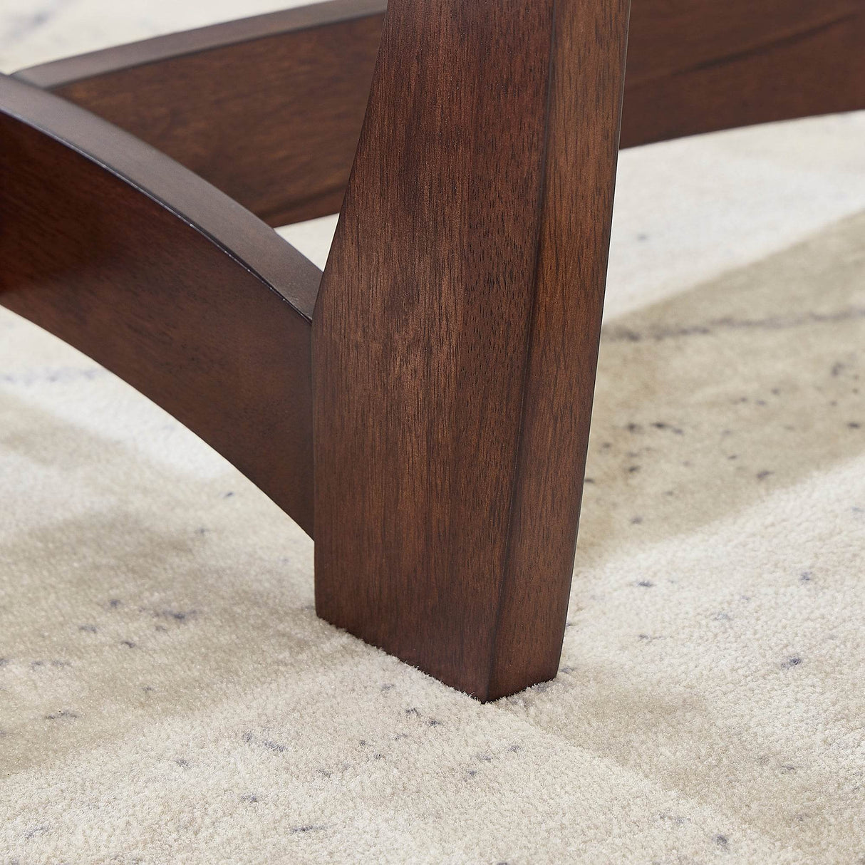 48-Inch Oval Cherry Wood Tempered Glass Coffee Table - Sleep Galleria