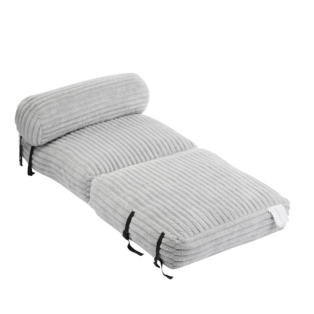 Soft Foldable Light Gray Faux-Fur Bean Bag Lounge Chair - Omega Lifestyles