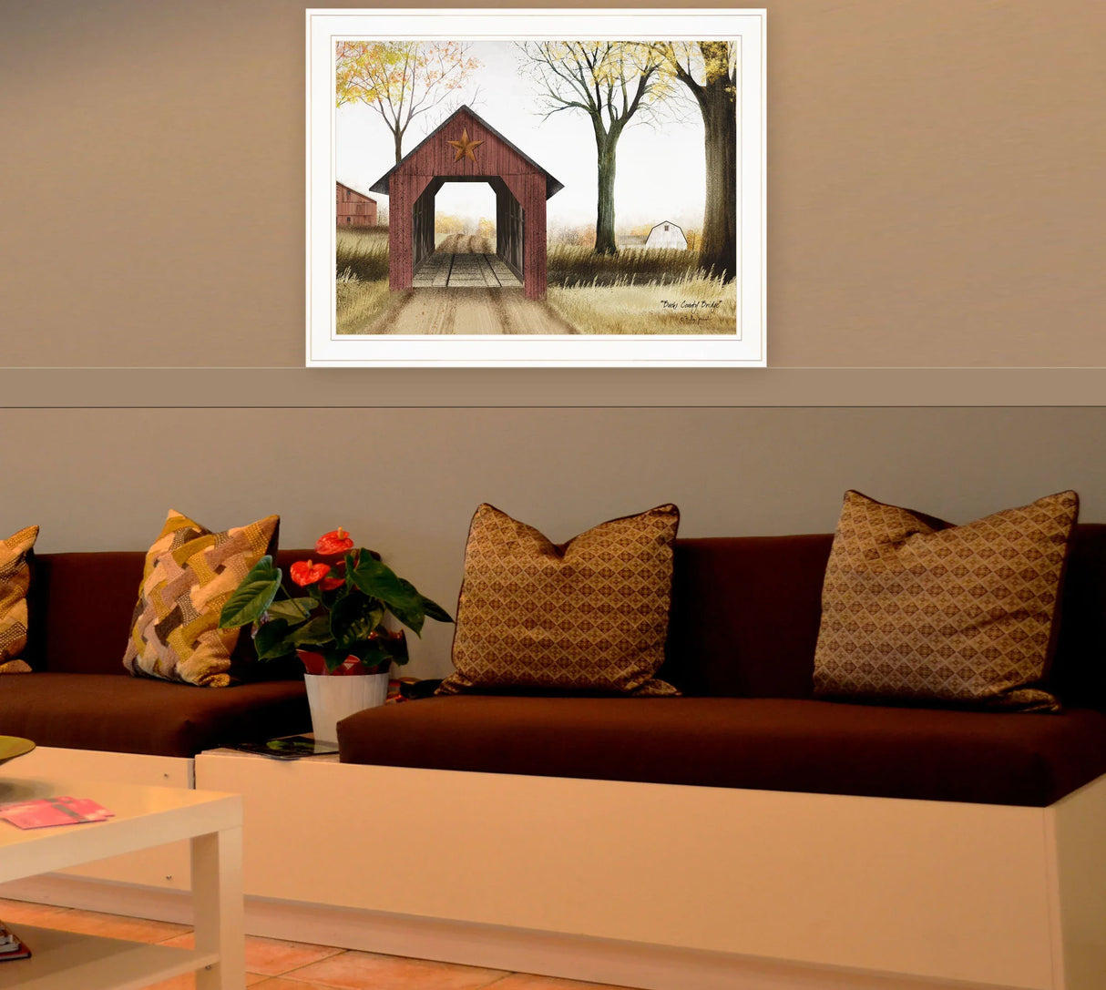 Buck County Bridge Multicolor Ready To Hang Framed Print - Omega Lifestyles