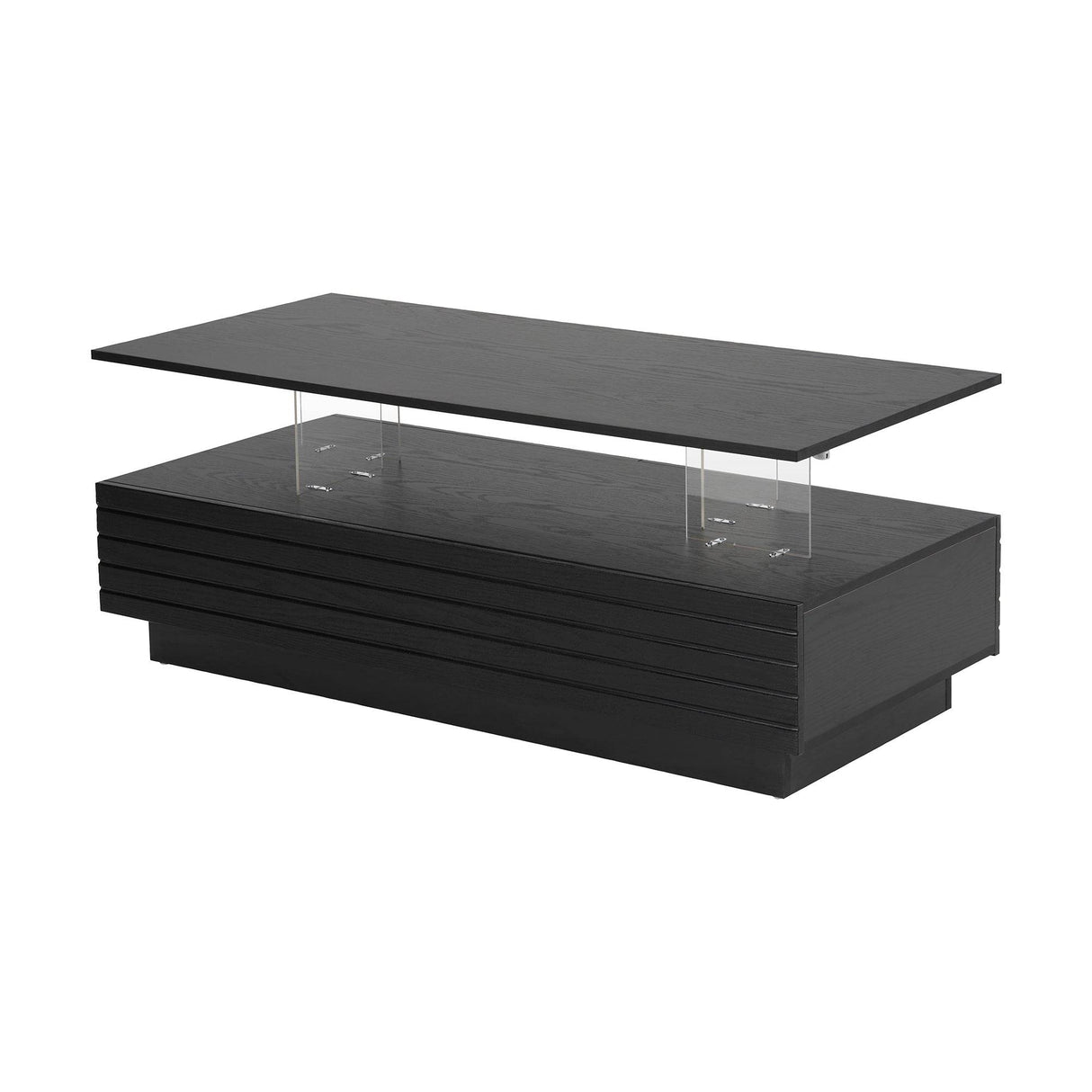 Modern Rectangular MDF Coffee Table With LED Lights - Sleep Galleria