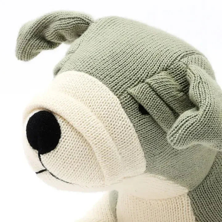 Cotton Polyester Plush Green Knitted Stuffed Toy - Omega Lifestyles