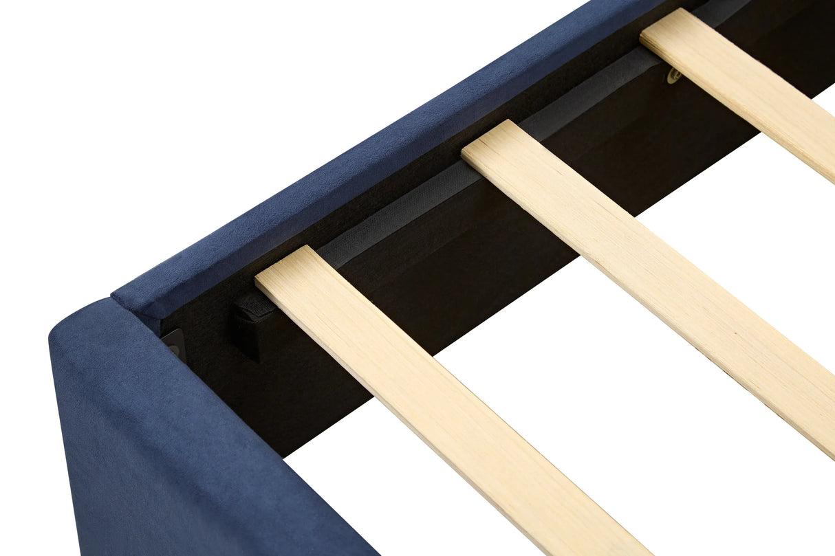 King Velvet Upholstered Bed Frame With LED Lights - Omega Lifestyles