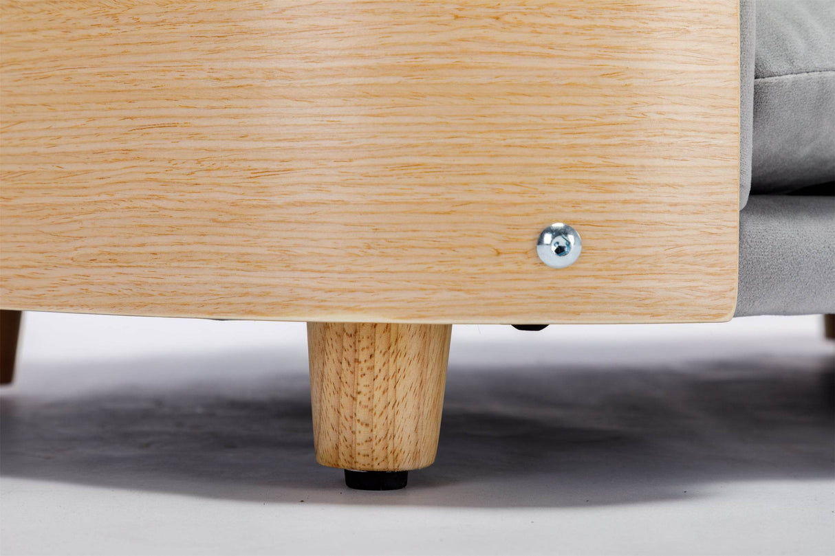 Scandinavian Elevated Large Dog Bed With Velvet Cushion - Sleep Galleria