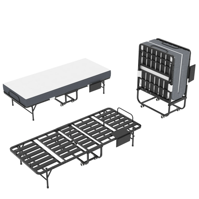 Twin Medium 5-Inch Memory Foam Folding Bed Frame - Omega Lifestyles