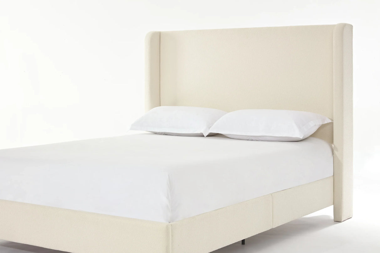 California King Contemporary Boucle Upholstered Bed Frame - Omega Lifestyles