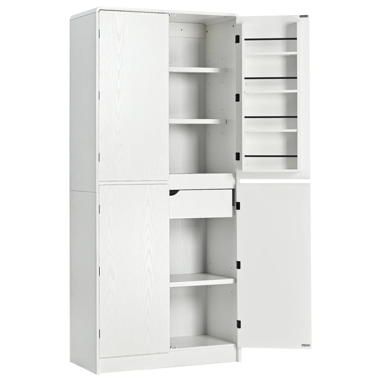 Modern Curved Design Kitchen Pantry Cabinet With Drawer - Omega Lifestyles