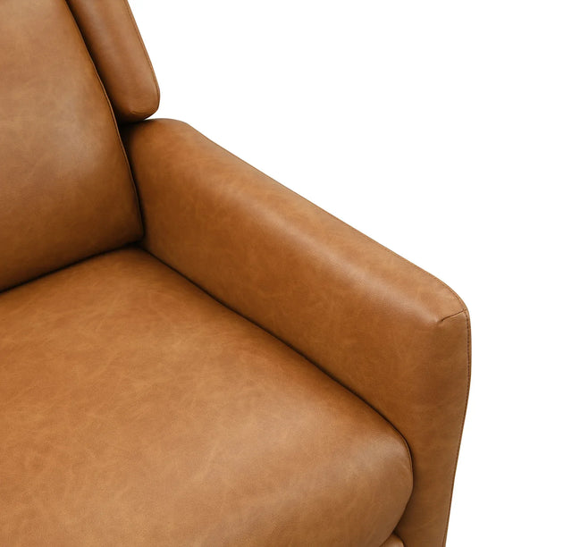 Mid-Century Modern Brown Pushback Manual Recliner Chair - Omega Lifestyles