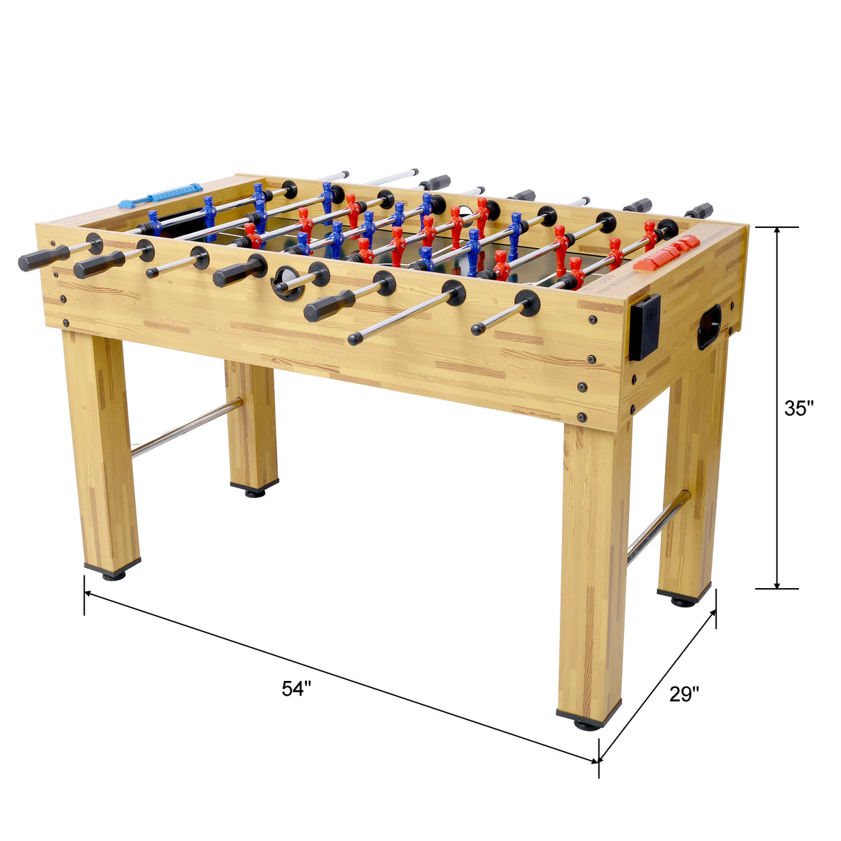 54-Inch Light Cherry Foosball Table With E-Z Spin Bearings - Omega Lifestyles