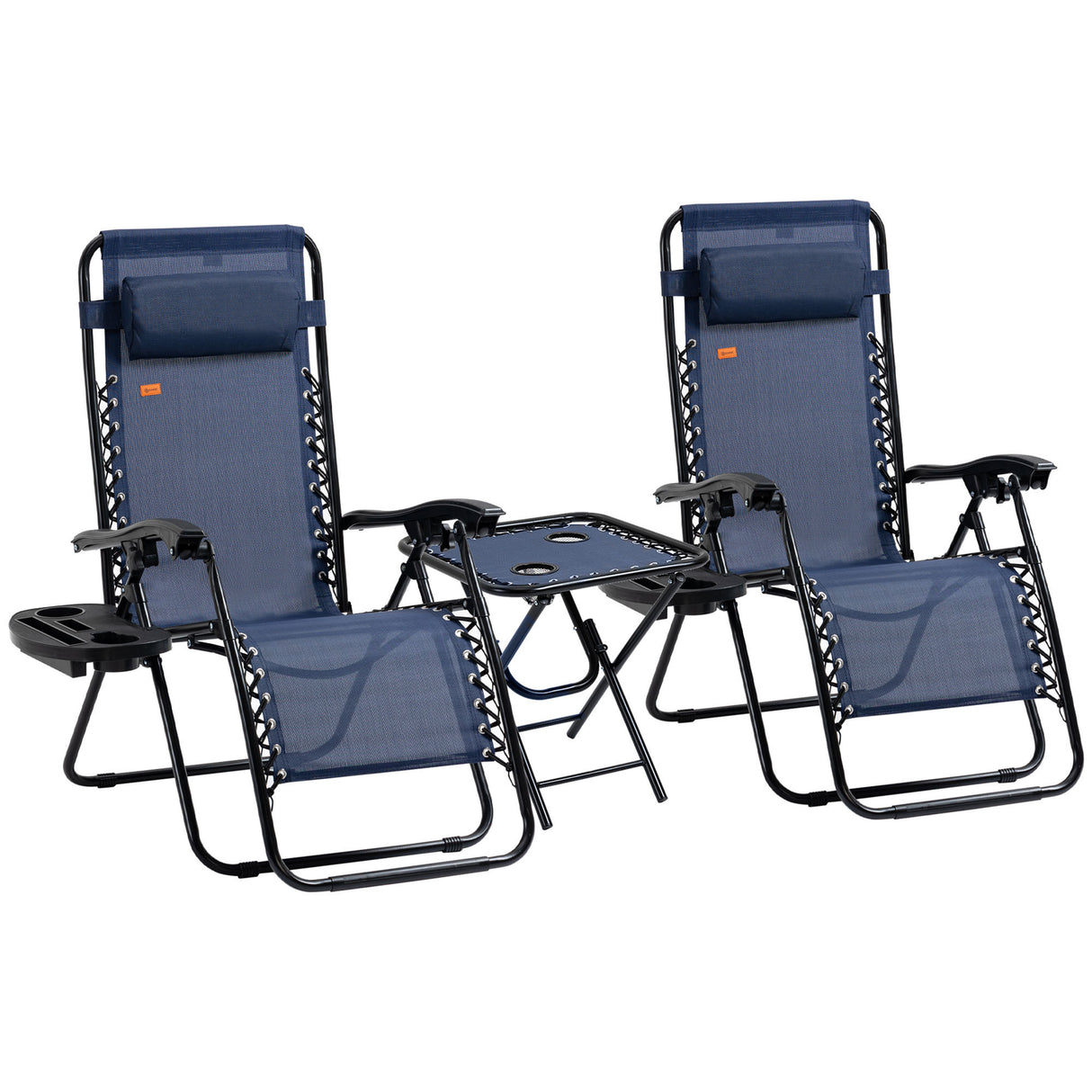 Outdoor Folding Zero Gravity Recliner Chair With Cupholders