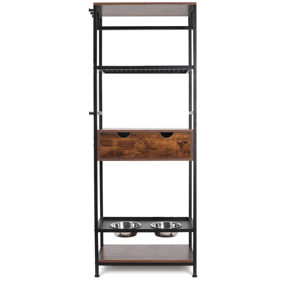 Adjustable Height Raised Dog Feeding Station With Storage - Sleep Galleria