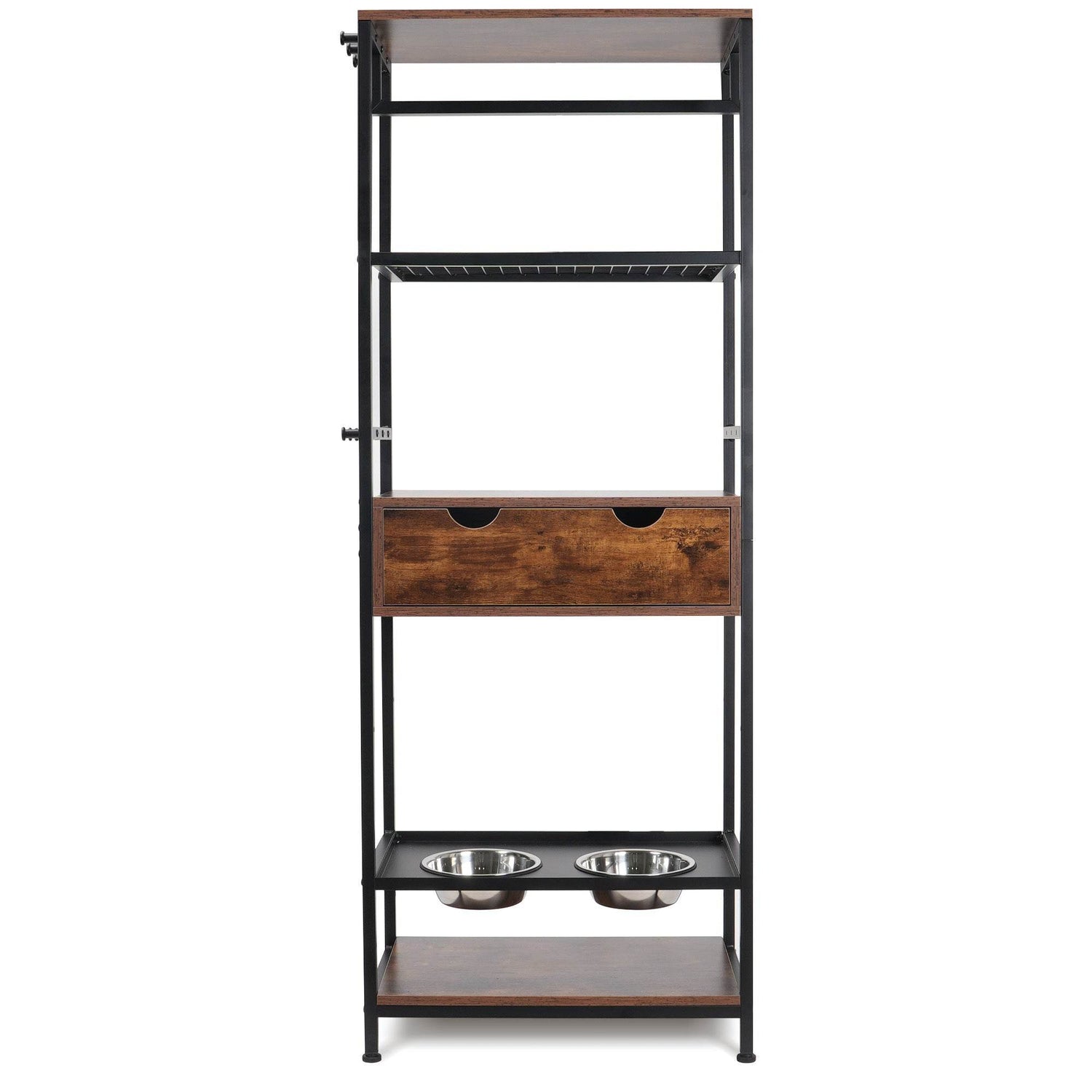 Adjustable Height Raised Dog Feeding Station With Storage - Sleep Galleria