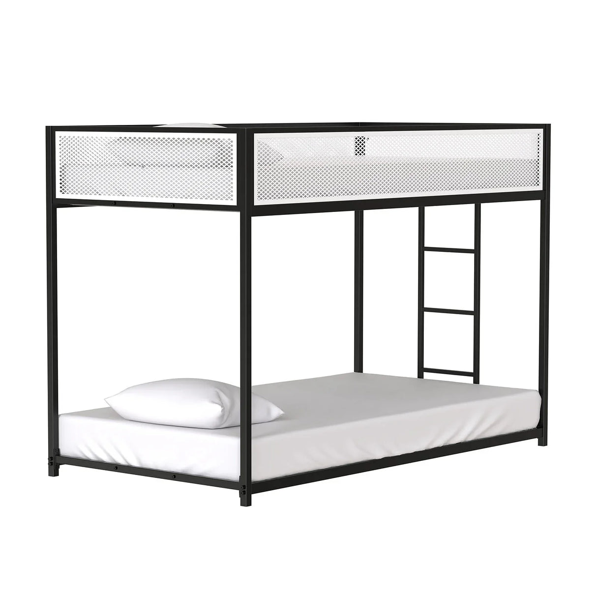 Contemporary Twin Over Twin Metal Bunk Bed Mattress Ready - Omega Lifestyles