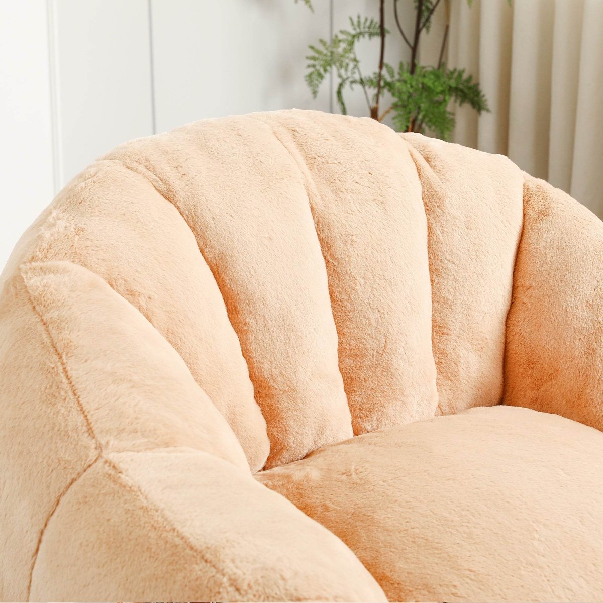 High-Density Foam Faux Fur Beanbag Chair - Sleep Galleria