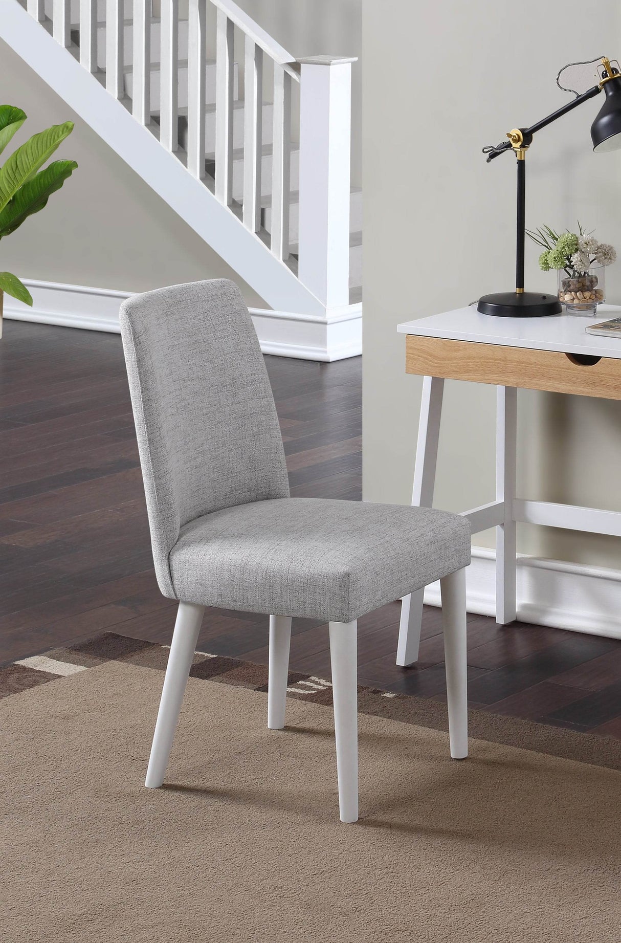 Taylor Solid Wood Gray Fabric Task Chair