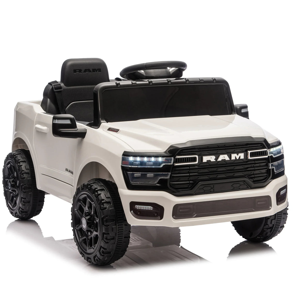Licensed Dodge RAM 3500 12V Dual Motor Kids Ride-On Truck - Omega Lifestyles