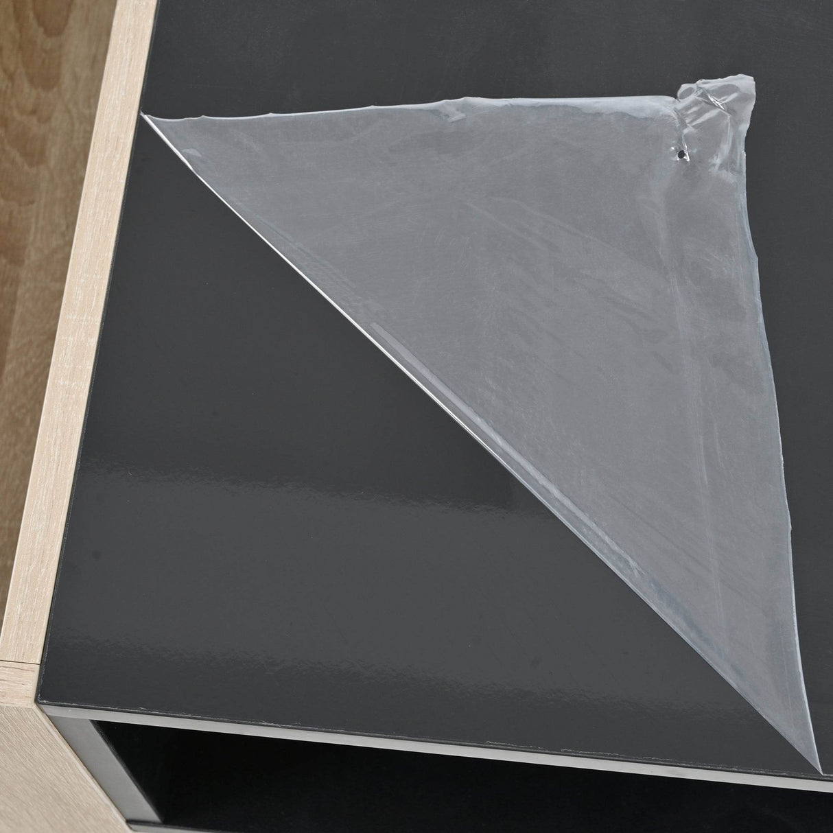 High Glossy Two Drawer Wood Grain Coffee Table - Sleep Galleria