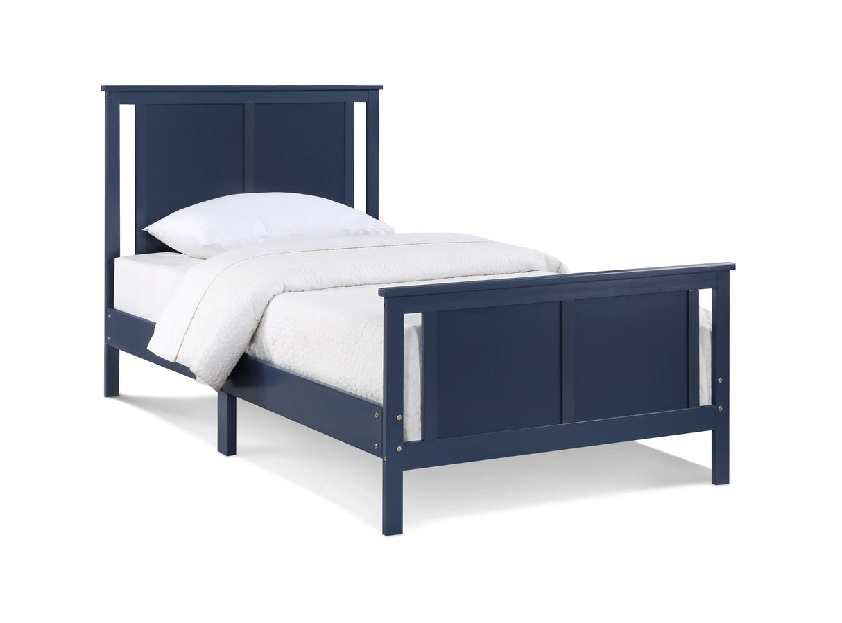 Solid Wood Reversible Twin Bed Frame Dark Blue - Omega Lifestyles