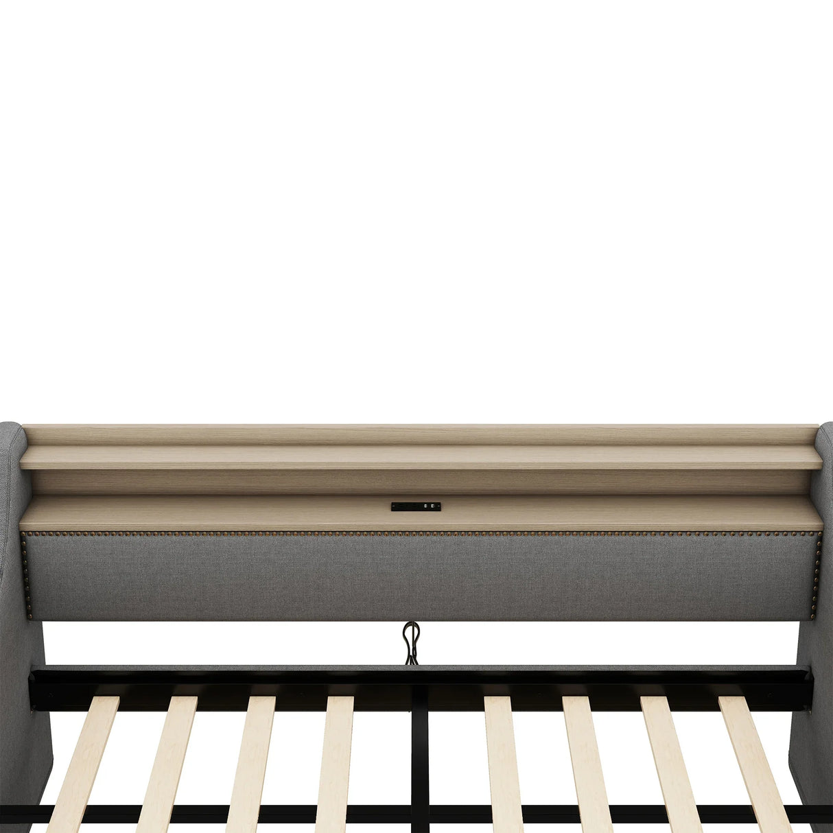 Twin Linen Upholstered Daybed With Storage Drawers Charging Station - Omega Lifestyles