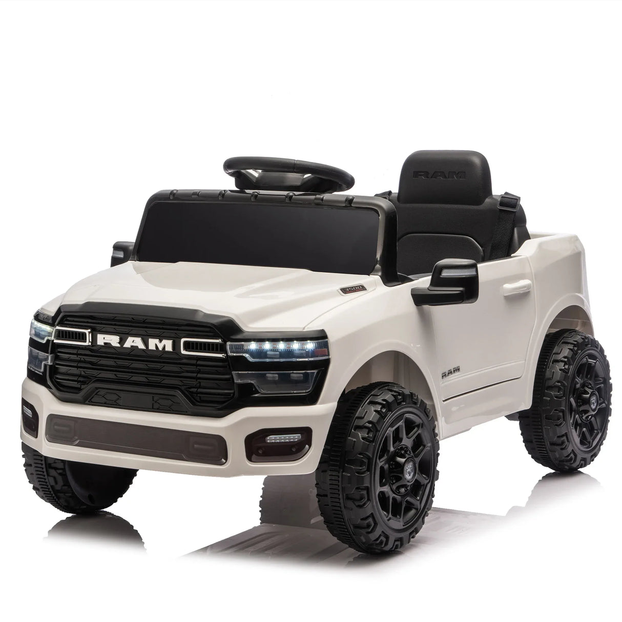 Licensed Dodge RAM 3500 12V Dual Motor Kids Ride-On Truck - Omega Lifestyles