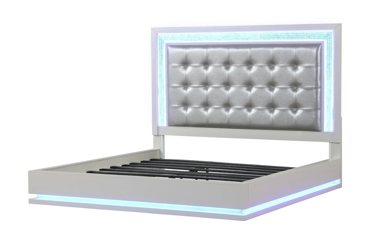 Queen Size Contemporary Wood LED Bed Frame - Omega Lifestyles