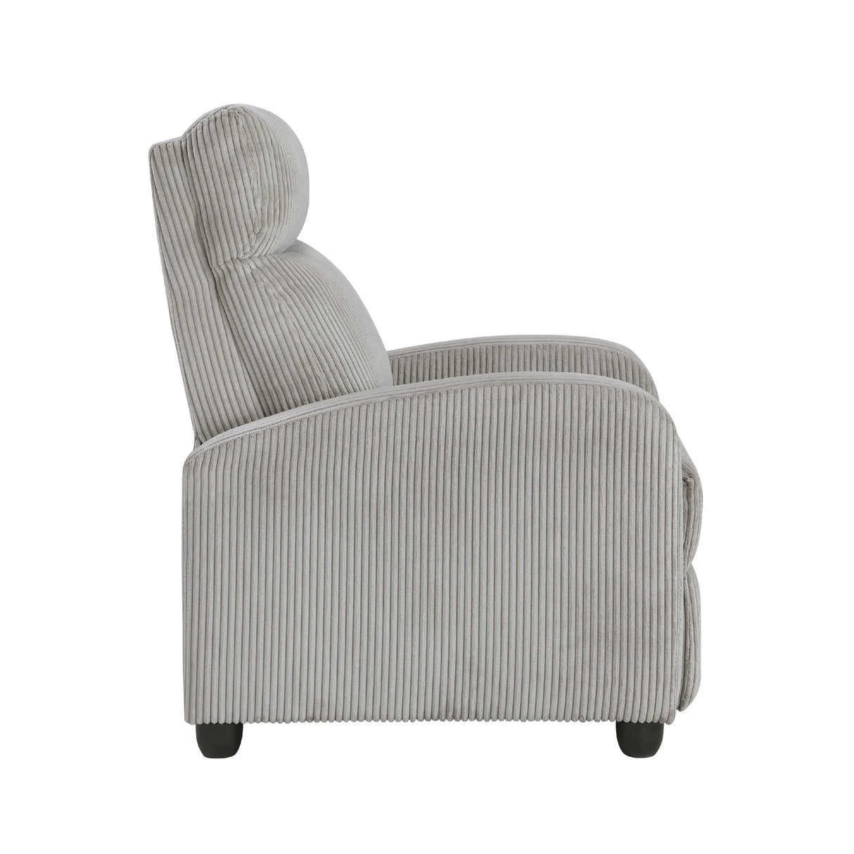Pary Manual Push Back Reclining Chair Light Gray Corduroy - Omega Lifestyles