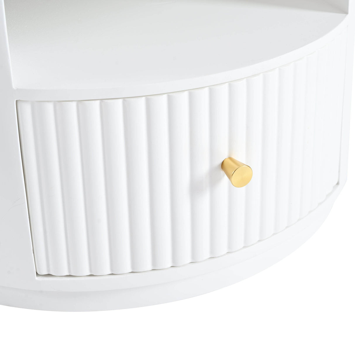 Cloud-Shaped White MDF Coffee Table With Drawer - Sleep Galleria