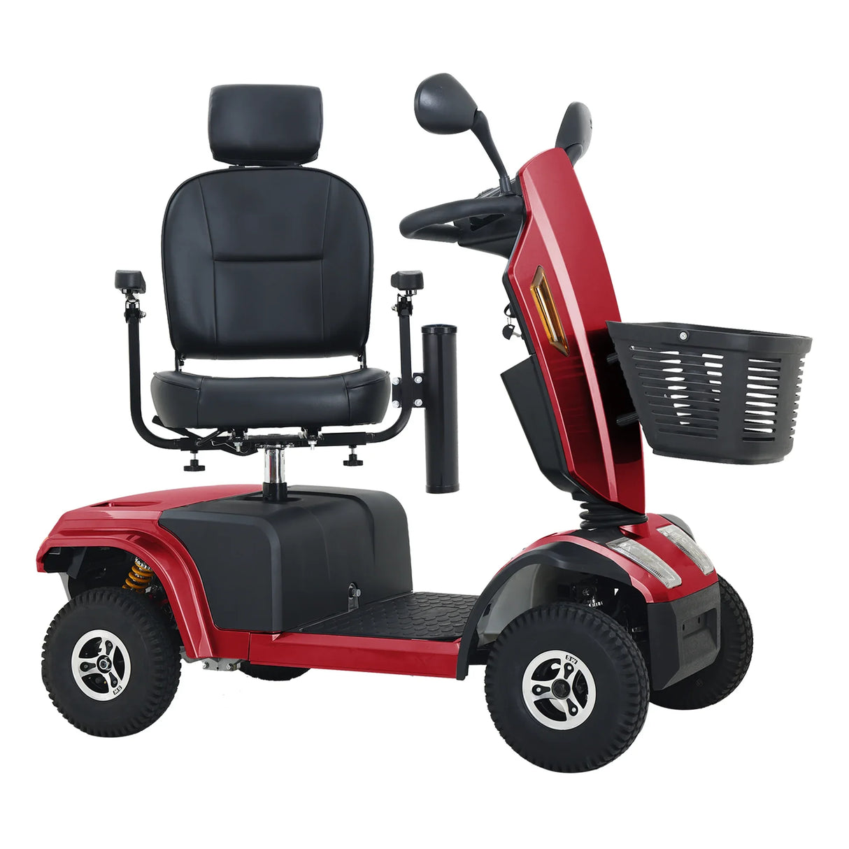 Heavy Duty Red Mobility Scooter With Luxury Seat - Omega Lifestyles